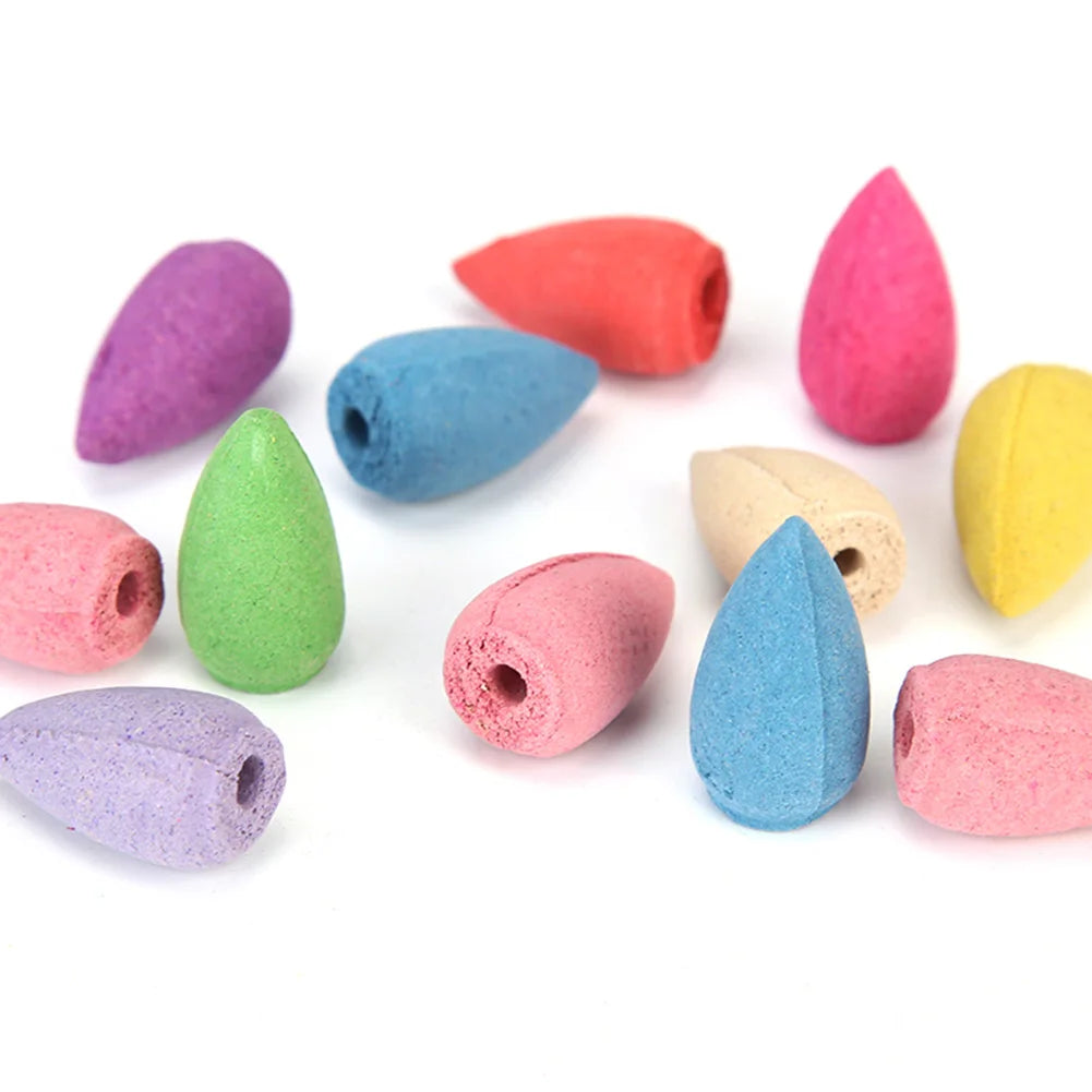 Natural Incense Mixed Waterfall Smoke Backflow Cone Burner Incense Fragrant Reflux Aromatherapy Tea Room Yoga Room Meditation