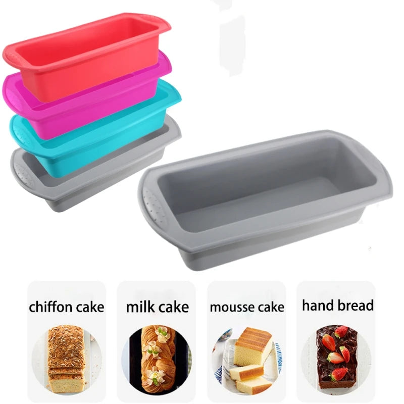 New Silicone Cake Mold Rectangular Silicone Bread Pan Cake Toast Pan Cake Moulds Baking Cake Bread Molds Tools