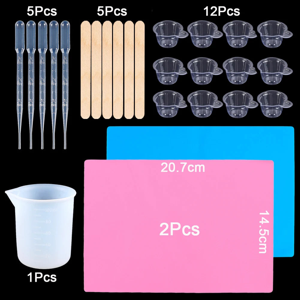 Pour Split Cup Silicone Epoxy Mix For Paint Pouring Cups DIY Resin Tool Epoxy Resin Acrylic Paint Resin Mold Jewelry Making Tool