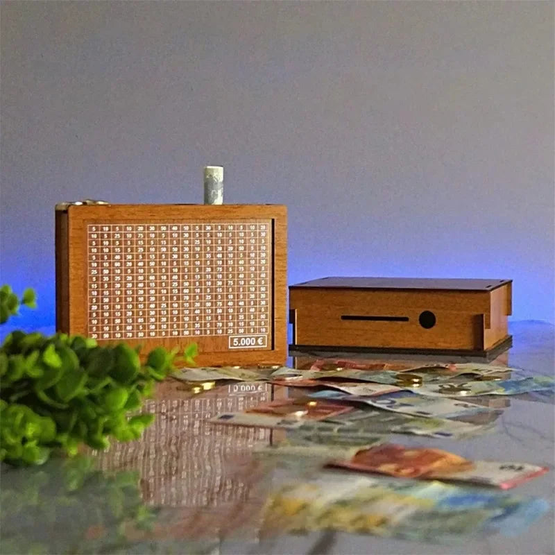 Handmade Natural Wooden Piggy Bank Decorative Disposable Saveing Money Box with Money Goals Counter Piggy Bank for Kids Adults
