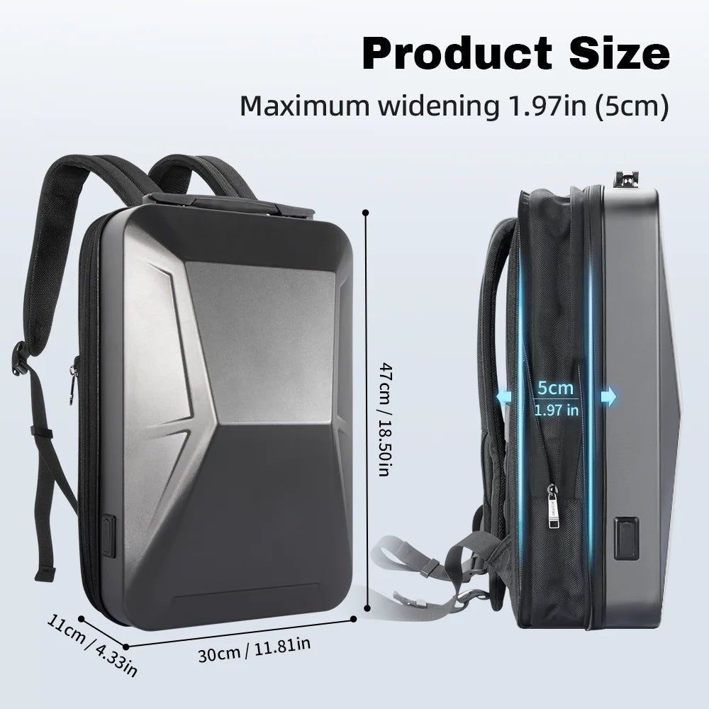 For Tesla Cybertruck Shaped Backpack Durable Anti-Theft Expandable Portable Hardshell Bag With USB Charging Port Laptop Backpack