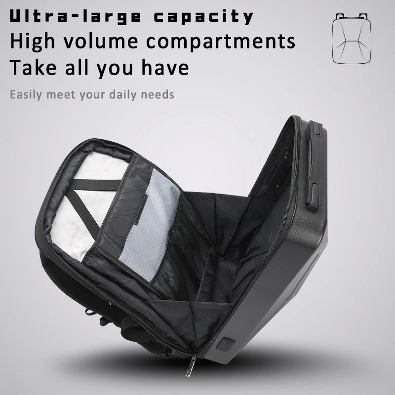 For Tesla Cybertruck Shaped Backpack Durable Anti-Theft Expandable Portable Hardshell Bag With USB Charging Port Laptop Backpack